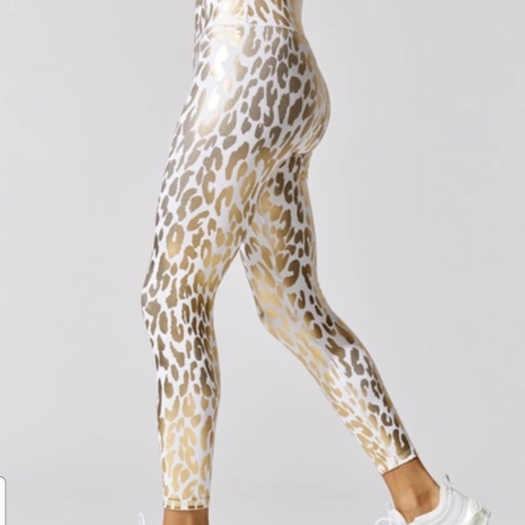 Carbon38 Pants - Carbon38 Metallic Leopard Print Leggings